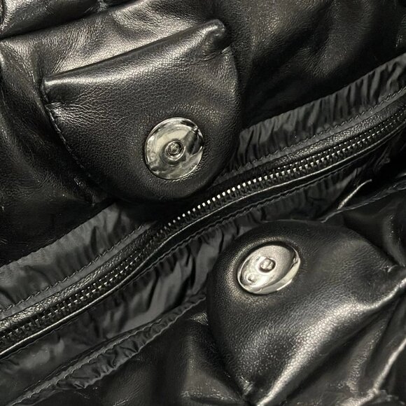 Auth PRADA Nappa Bomber BN2647 Black Leather Tote Bag - Picture 12 of 16